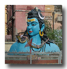 A bust of Shiva in Haridwar city